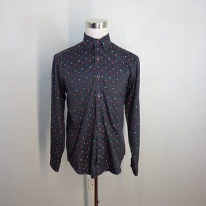 Robert Graham Orion Arm Space Dye Woven Shirt Long Sleeve Classic Fit Size M